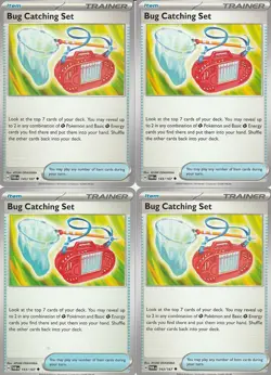 Pokemon TCG Twilight Masquerade NM x4 Bug Catching Set 143/167 Playset - Image 1