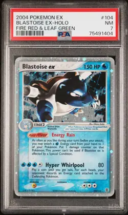 2004 POKEMON EX FIRE RED & LEAF GREEN BLASTOISE EX 104 PSA 7 - Image 1