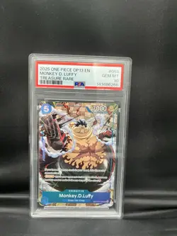 2025 ONE PIECE OP13 058 CARRYING ON HIS WILL MONKEY D LUFFY TREASURE RARE PSA 10 - Image 4