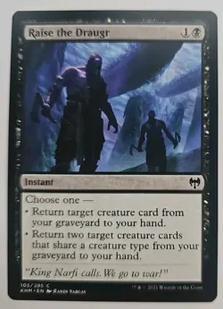 MTG Magic The Gathering Card Raise the Draugr Instant Black Kaldheim 2021 - Image 1