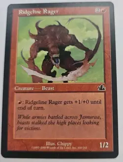 MTG Magic The Gathering Card Ridgeline Rager Creature Beast Red Prophecy - Image 1
