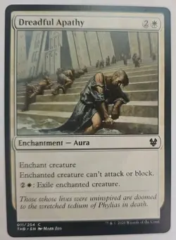 MTG Magic The Gathering Card Dreadful Apathy Enchantment Aura White THB 2020 - Image 1