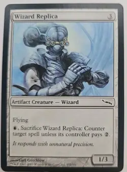 MTG Magic The Gathering Card Wizard Replica Artifact Creature Wizard Mirrodin - Image 1