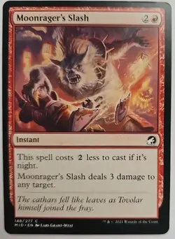 MTG Magic The Gathering Card Moonrager's Slash Instant Red Midnight Hunt 2021 - Image 1