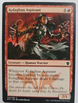MTG Magic The Gathering Card Kolaghan Aspirant Creature Human Warrior Red DTK - Image 1