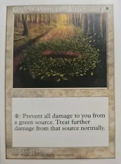 MTG Magic The Gathering Card Circle of Protection: Green Enchantment White - Image 1