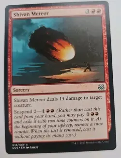 MTG Magic The Gathering Card Shivan Meteor Sorcery DD: Mind Vs Might Red 2017 - Image 1