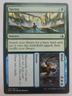 MTG Magic The Gathering Card Spring Sorcery Green Amonkhet Mind Instant Blue - Image 1