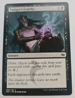 MTG Magic The Gathering Card Tasigur's Cruelty Sorcery Black Fate Reforged 2015 - Image 1