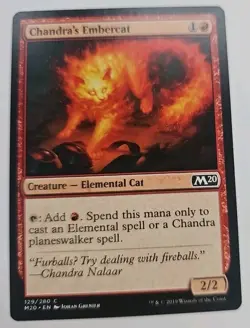 MTG Magic The Gathering Card Chandra's Embercat Creature Elemental Cat Red M20 - Image 1