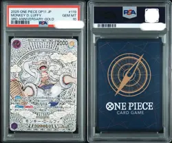 One Piece OP11 Monkey D. Luffy 3RD anniversary-GOLD PSA 10 JAP - Image 1
