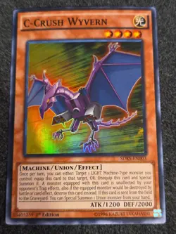 C-Crush Wyvern SDKS-EN003 1st Edition Super Rare LP Light Play Yu-Gi-Oh! Card - Image 1