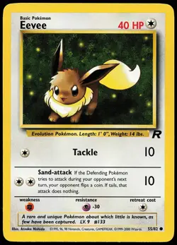 Eevee 55/82 Common Team Rocket Pokemon Card - Image 1