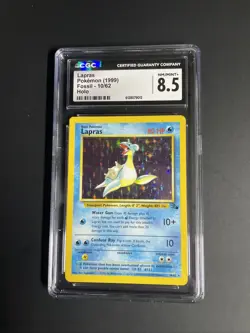 CGC 8.5 Lapras 1999 Fossil 10/62 Holo Pokemon Card - Image 1