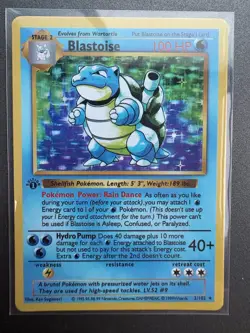 1999 1st Edition Blastoise Holo Rare 2/102 Base Set WOTC Vintage Pokemon Card - Image 1