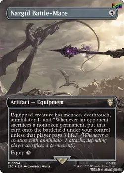 Nazgul Battle-Mace (Borderless) (Surge Foil) [LTC - 554] - NM TCG MTG - Image 1
