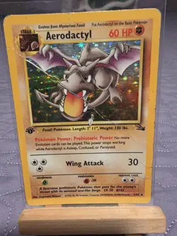 Pokemon Aerodactyl Holo Rare 1st Edition Fossile - Image 1