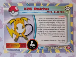 1999 TOPPS TV ANIMATION EDITION (POKEMON) - PIKACHU & RAICHU - Image 5