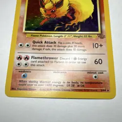 Pokemon Flareon Jungle Holo Rare Unlimited Card 3/64 70 HP 1999 Wizards - Image 2