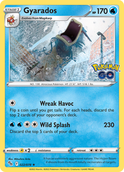 Gyarados 022/078 Holo Rare Pokemon GO Pokemon Lightly Played - Image 1