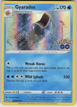 Gyarados 022/078 Holo Rare Pokemon GO Pokemon Lightly Played - Image 3