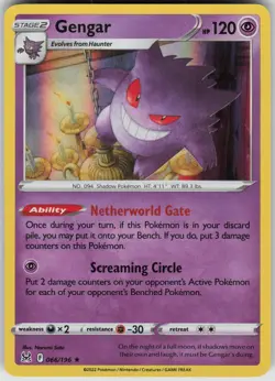 Gengar 066/196 Holo Rare Lost Origin Pokemon Near Mint - Image 3