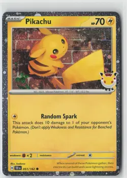 Pikachu (Pokemon Day 2026) Holo Common Miscellaneous Cards & Products 051/162 NM - Image 1