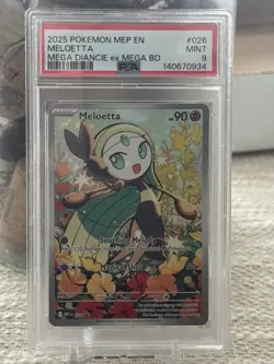 Pokemon Meloetta Me: Mega Evolution Promo Illustration Rare Holo PSA 9 026 EN - Image 1