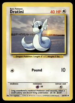 Dratini 026/102 Pokemon Base Set Unlimited Non Holo (MP) - Image 1