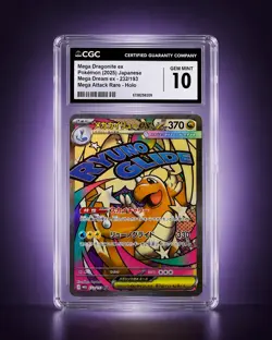 Pokemon 2025 Mega Dream ex Mega Dragonite ex Attack Rare Holo 232 CGC Gem Mint - Image 1