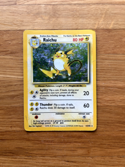 Pokemon TCG Raichu Base Set 14/102 Holo Rare Shiny Good/Poor Condition - Image 1