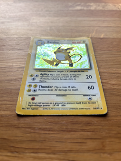 Pokemon TCG Raichu Base Set 14/102 Holo Rare Shiny Good/Poor Condition - Image 2