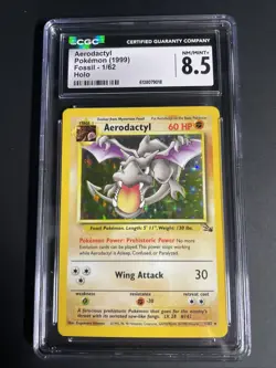 Aerodactyl Holo Pokemon Fossil CGC 8.5 1999 - Image 1