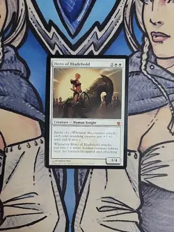 1x Hero of Bladehold - LP Mirrodin Besieged MTG Magic - Image 1