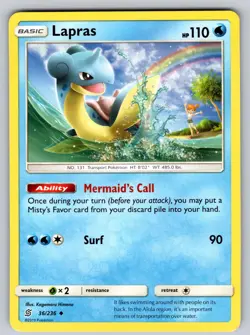 Lapras 36/236 Uncommon Unified Minds Pokemon NM - LP - Image 1