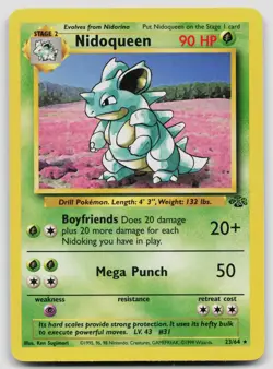 NIDOQUEEN 23/64 RARE JUNGLE POKEMON UNLIMITED LP - Image 1