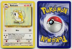RATICATE 40/102 UNCOMMON BASE SET UNLIMITED POKEMON LP - Image 3
