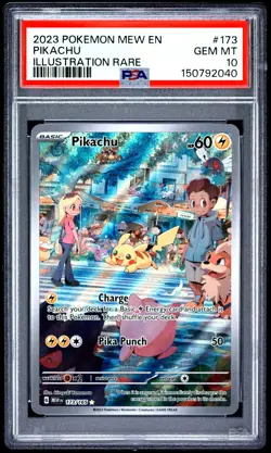 2023 POKEMON MEW EN-151 ILLUSTRATION RARE #173 PIKACHU PSA 10 - Image 1