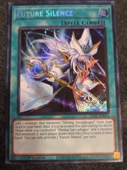 Yugioh Future Silence Secret Rare LEDE-EN054 Legacy of Destruction 1st Ed LP - Image 1