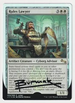 Signed FOIL Rules Lawyer Proof Sketch MP Judge Promo Artist Dmitry Burmak MTG AP - Image 2