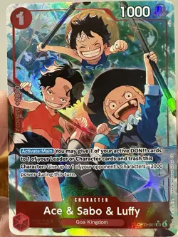 Ace & Sabo & Luffy OP13-007 SR Alt Art One Piece, Carrying On His Will NM - Image 2