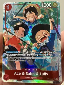 Ace & Sabo & Luffy OP13-007 SR Alt Art One Piece, Carrying On His Will NM - Image 4