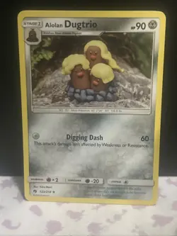 Alolan Dugtrio Yuka Morii Pokemon Trading Card Game SM - Lost Thunder 123/214 NM - Image 1