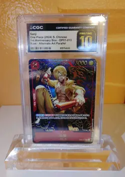 CGC PRISTINE 10 Sanji 1st Anniversary Chinese | One Piece Card Game OP01-013 - Image 1