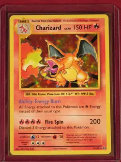 Pokemon XY Evolutions Charizard 11/108 Rare Holo Card, very light play - Image 1