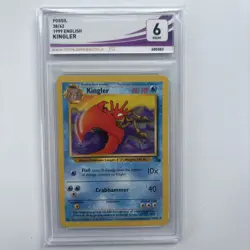 Total Grading Pokemon Kingler Fossil Set 1999 English Grade 6 Card Slab - Image 1