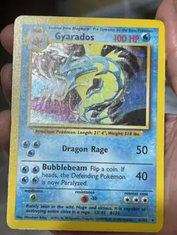 POKEMON GYARADOS 6/102 RARE HOLOFOIL BASE SET MP CARD SEE PICS - Image 3