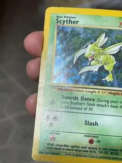 POKEMON SCYTHER 10/64 RARE HOLOFOIL JUNGLE SET MP CARD SEE PICS - Image 4