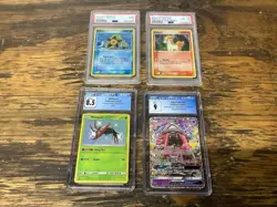 Lot Of 4 Graded Pokemon Cards - CGC/PSA Lot Slabbed Wimpod Staryu Ponyta Tapu - Image 1