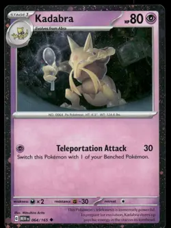 Pokemon Cards Kadabra 064/165 COSMOS HOLO 151 Uncommon NM *2 - Image 1